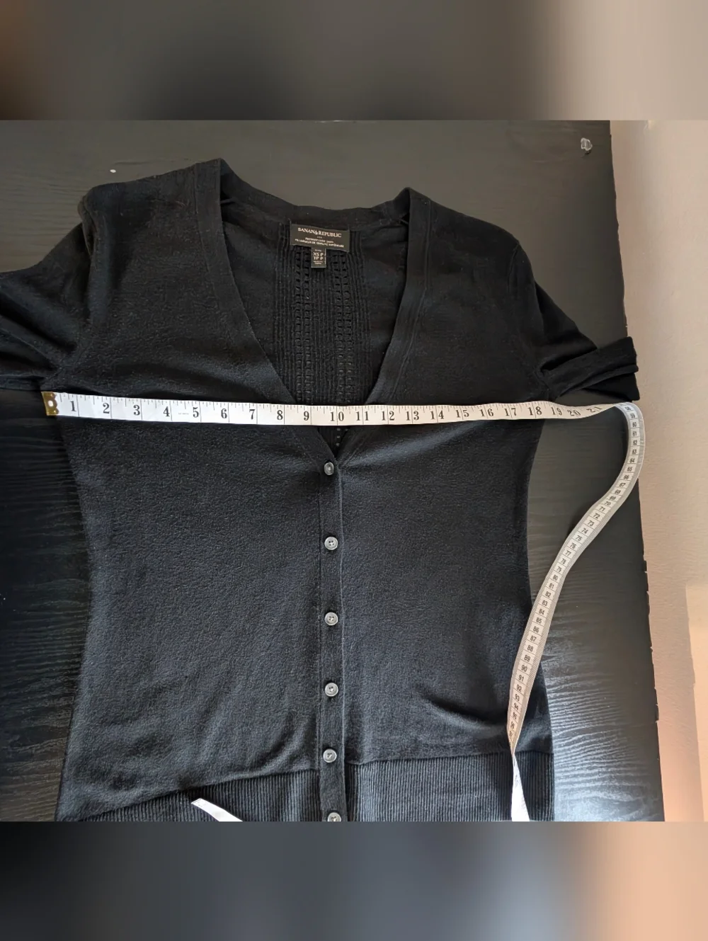 Banana Republic Premium Luxe Silk Cashmere Cotton Blend Pointelle Cardigan XSP - Picture 4 of 6